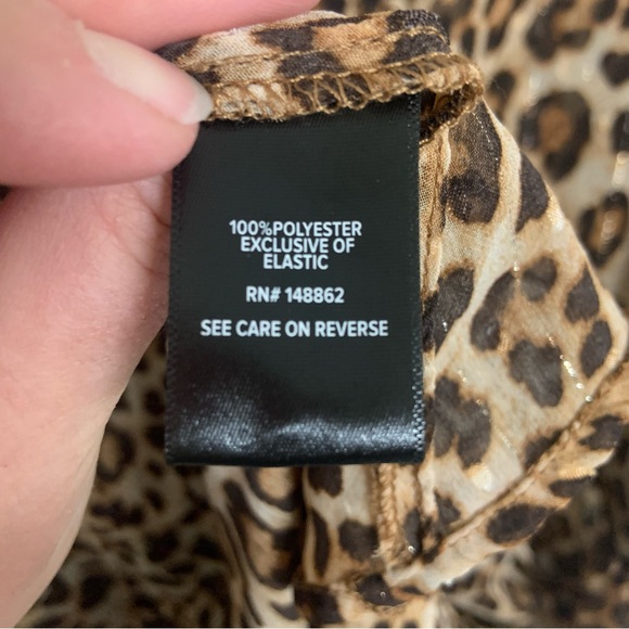 Torrid Leopard Print High Low Shirt Dress Brown Black Tan Gold Shimmer Sheer 2X - Picture 5 of 6